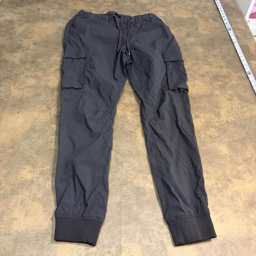 H&M Cargo Joggers Mens Size M Dark Gray Slim Fit Elastic Waist Pockets 200574